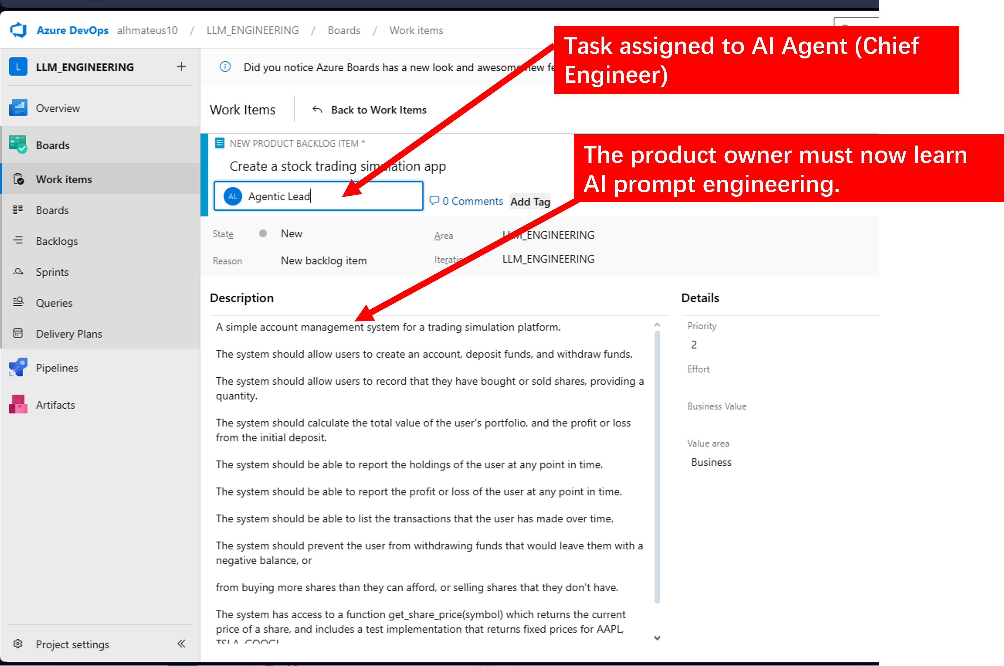 Side-by-side comparison: Jira backlog vs. Prompt backlog in custom interface